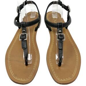 Prada Black Saffiano Leather Flat Thong Sandals – Size 38